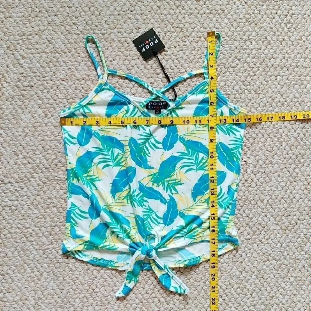 Poof NY criss cross tropical knot front tank